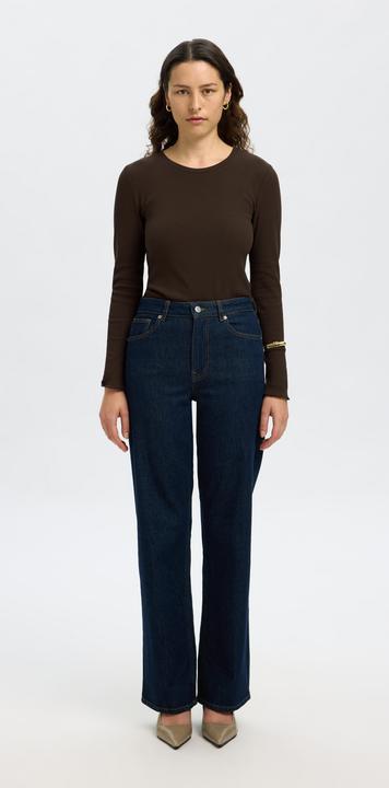 Produktbild Selected Geripptes Oberteil mit langen Ärmeln (L)