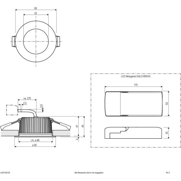 Thumbnail - EVN-Lichttechnik, Wandleuchte + Deckenleuchte, Lichttechnik LED-Spot 230V DALI IP54 L54D100125 (1014 lm)