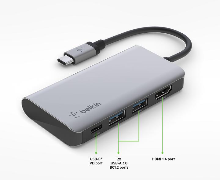 Actual product image Belkin USB-C 4 in 1 (USB-C, 4 ports)