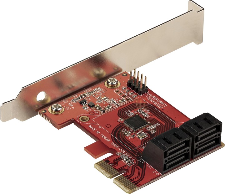 Actual product image StarTech com SATA PCIe Card - 4 Port PCIe SATA Expansion Card - 6Gbps - Low Profile Bracket - Stacke