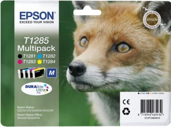 Immagine prodotto Epson C13T12854010 T1285 Cartuccia d'inchiostro MultiPack BkCMY 225 pagine ISO/IEC 19752 (M, C, Y, FC)