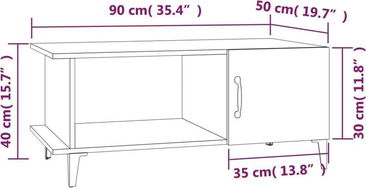 Image du produit vidaXL Couchtisch (90 x 50 x 40 cm)