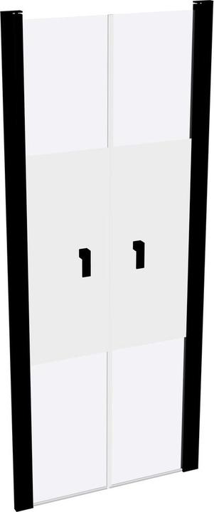 Produktbild Hüppe Design pure 4-Eck Pendeltür in Nische, Breite:80cm Höhe:190cm Anschlag li. & re. (200 cm, 80 cm, 190 cm)