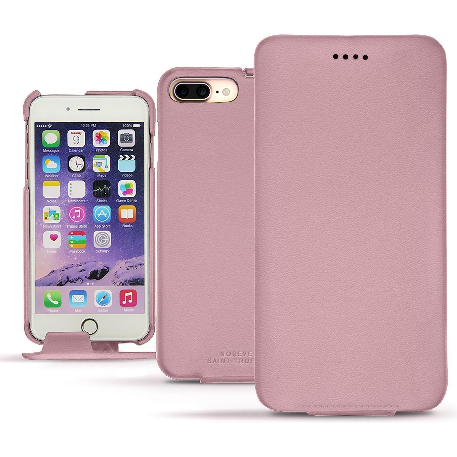 Noreve Lederschutzhülle vertikal (Apple iPhone 7 Plus), Smartphone Hülle, Orange