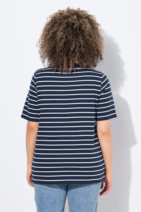 Actual product image Ulla Popken Striped 1987 Boat Neck Tee (42, 44)