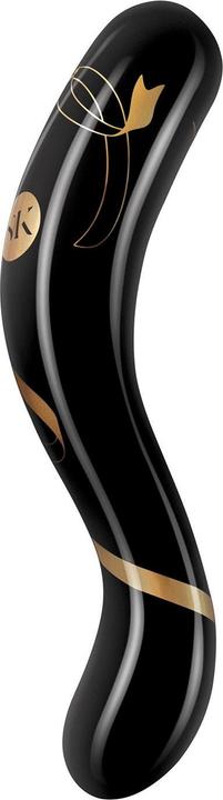 Produktbild Secret Kisses Handblown Glass Double Ended Dildo Black Gold (7")