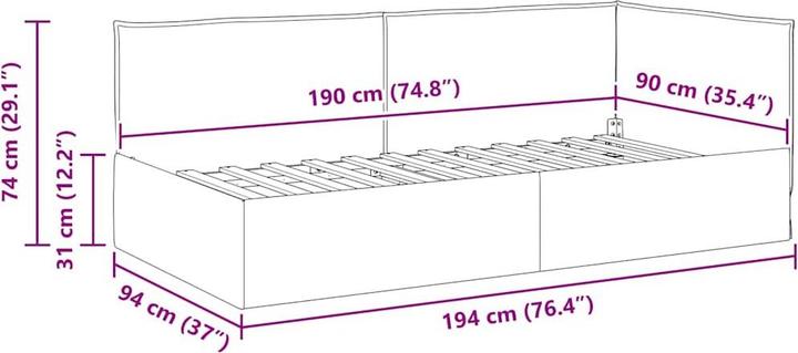 Image du produit vidaXL Eck Daybed (100 x 200 cm)