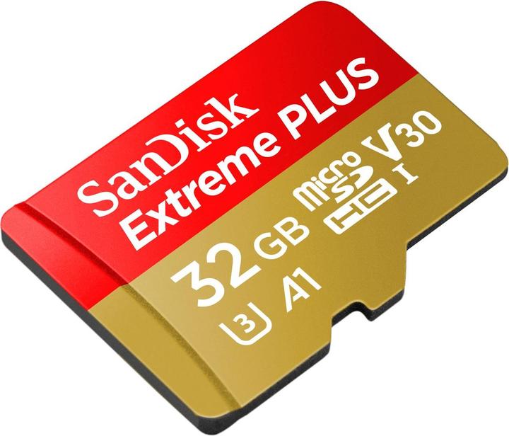 Productafbeelding SanDisk microSDHC 100MB A1 32GB Extreme Plus (32 GB, microSDHC, U3, UHS-I)