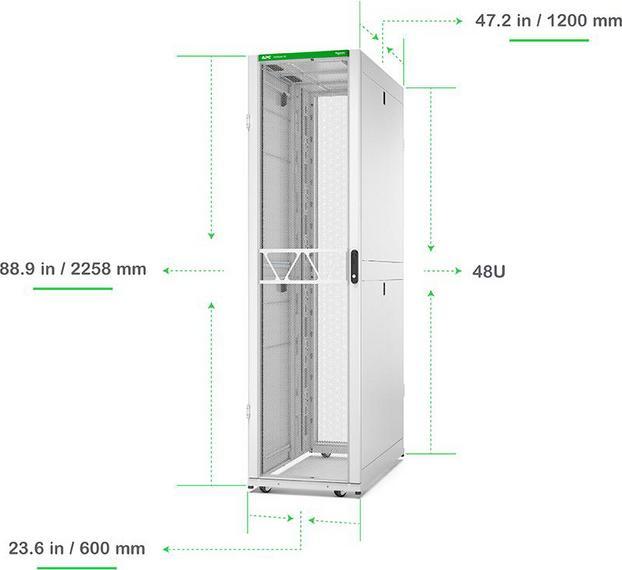 APC NetShelter SX Server Rack Gen 2 48U 2258H x 600W x 1200D mm w ...