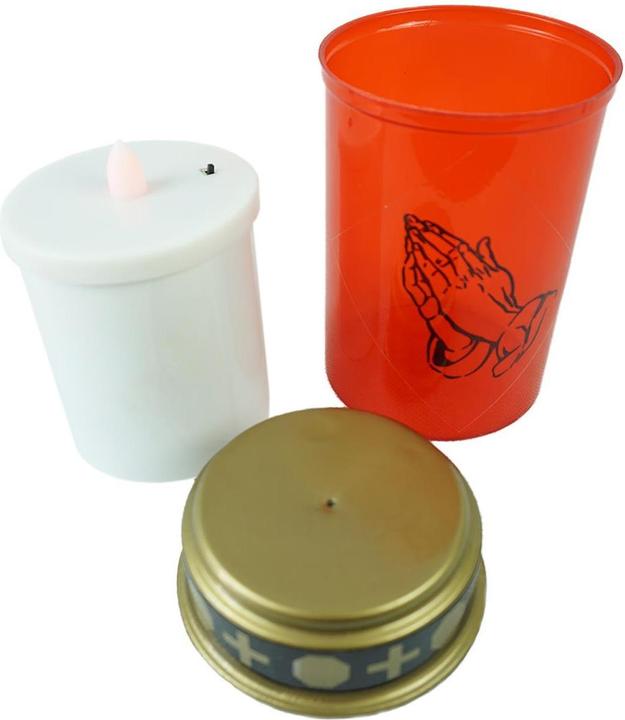 Produktbild Novaliv LED Grablicht rot Dauerbrenner Flackereffekt inkl. Batterien Grabkerzen Friedhofskerze Gedenkkerze (5 Stk.)