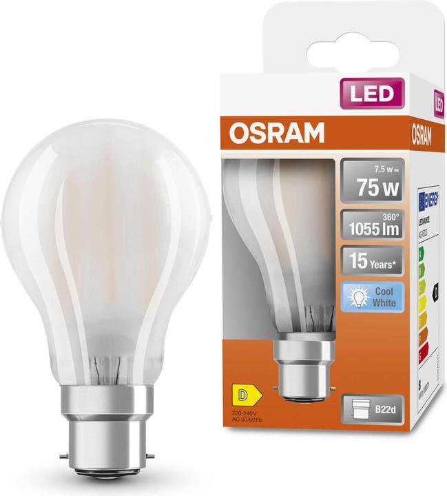 Actual product image Osram LED Retrofit CLASSIC A 75 7.5 W/4000 K B22d (B22d, 1055 lm, 1 x)