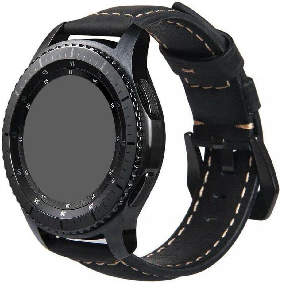 Strap-it Lederarmband (Leder, Vivoactive 3), Uhrenarmband, Schwarz