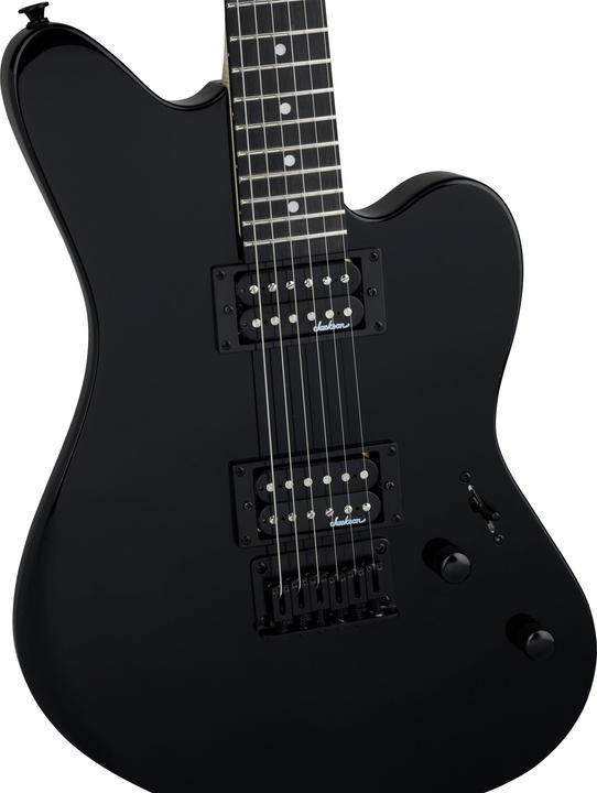 Actual product image JACKSON JS22 Surfcaster Electric Guitar, Gloss Black (Electric guitar, Amaranth, Maple, Poplar)