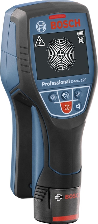 Scanner da parete Bosch Professional D-tect 120, batteria Li-Ion 1,5 Ah, caricabatterie rapido AL 1130 CV, scheda Quickstart, L-BOXX 136
