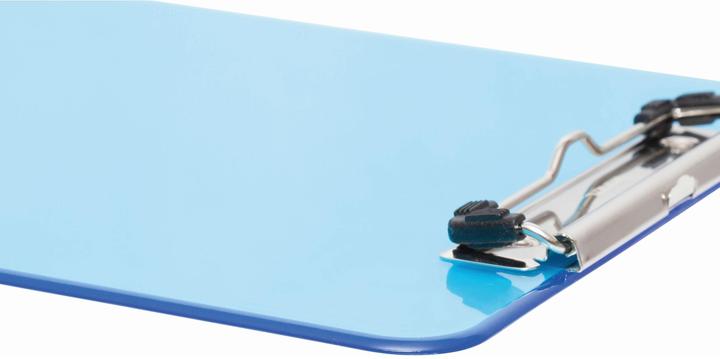 Actual product image Maul Clipboard neon, DIN A4, transparent-blue plastic, flat, nickel-plated clip terminal (22.60 x 31.80 cm)