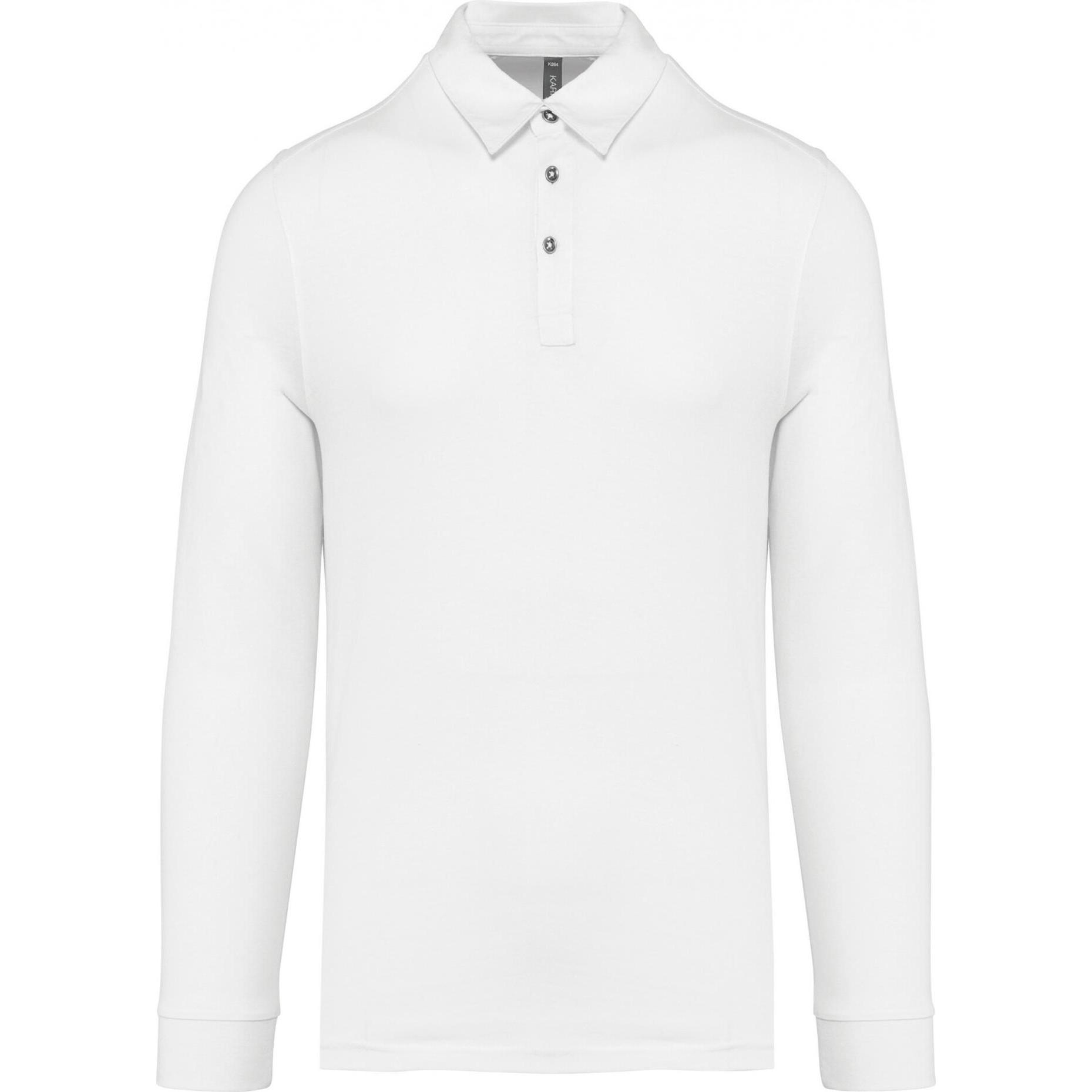 Kariban, Herren, Shirt, Jersey-Poloshirt langarm, Weiss, (S)