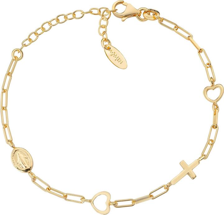 Immagine prodotto Amen Bracciale con croce e cuori (19 cm, Argento 925)