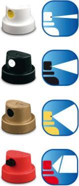 Produktbild Edding Spraykopfset (Schwarz, Rot, Red, White, Gold, Weiss, Black)