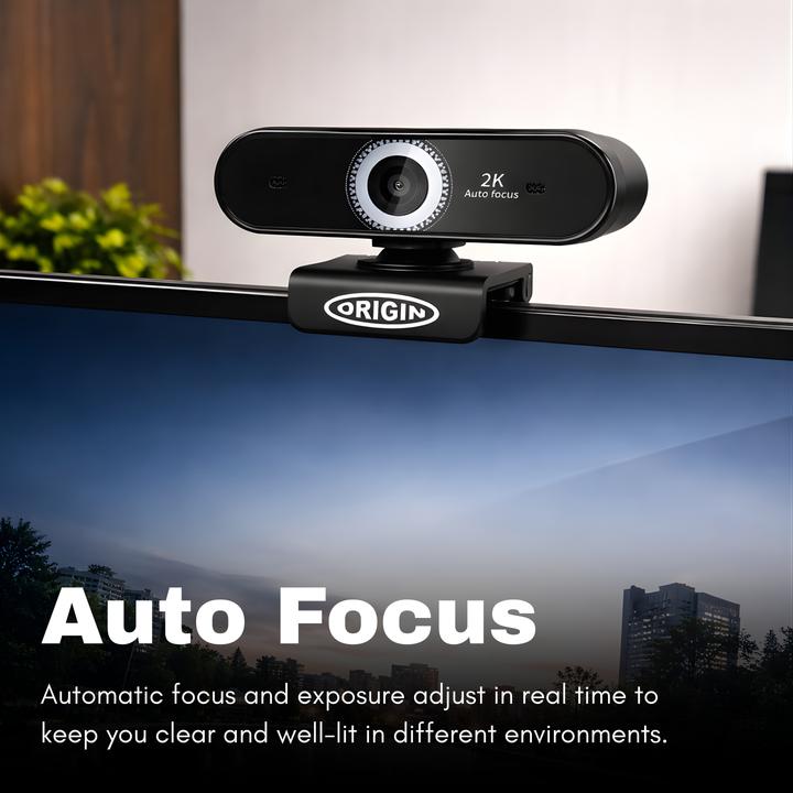 Produktbild Origin Storage USB Webcam 2K Full HD, 5 MP, 2592 x 1944 Pixel, 2K Ultra HD, 60 fps, 10x, USB 2.0 (5 Mpx)