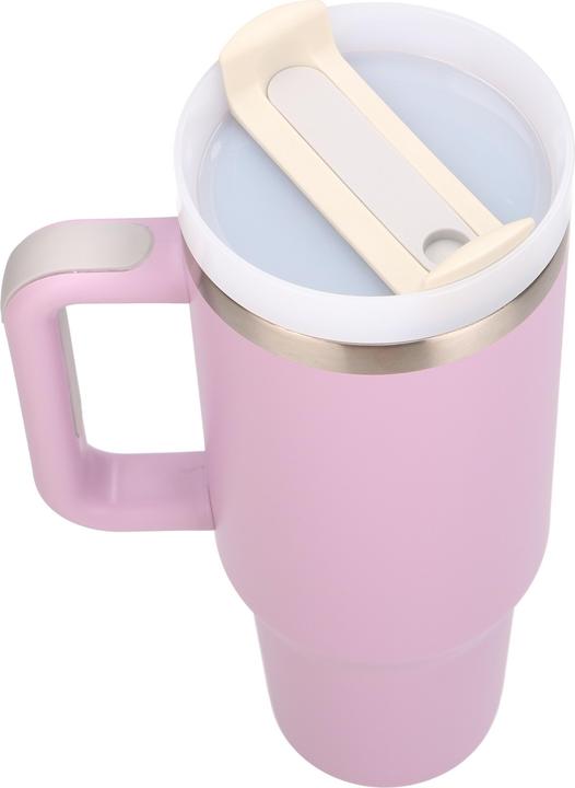 Productafbeelding Extralink Schwarzwald | Thermobecher mit Strohhalm | Thermoskanne mit Griff, 1200ml, puderrosa (1.20 l)