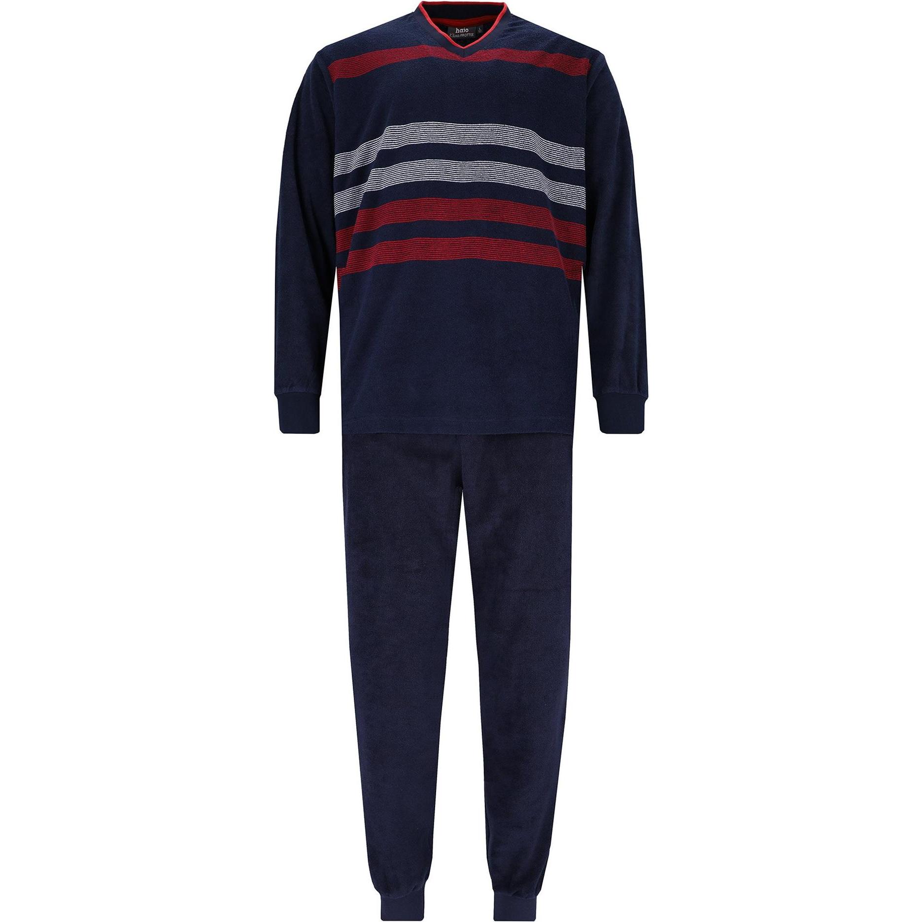 Hajo, Herren, Pyjama, Pyjama Homewear Bequem sitzend, Blau, (4XL)