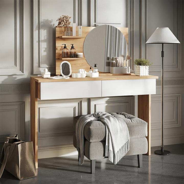 Actual product image Vicco Bathroom mirror cabinet Avena, Oak, 80 x 50 cm with 3 open compartments (80 x 13.50 x 50 cm)