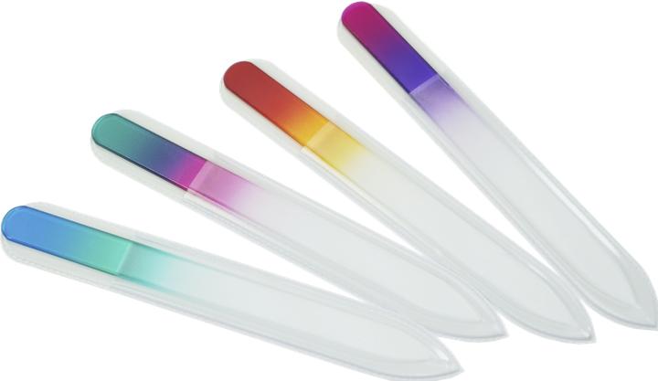 Actual product image Glass file - double-sided, etched in tempered glass, 4 colours assorted, length: 13.5cm