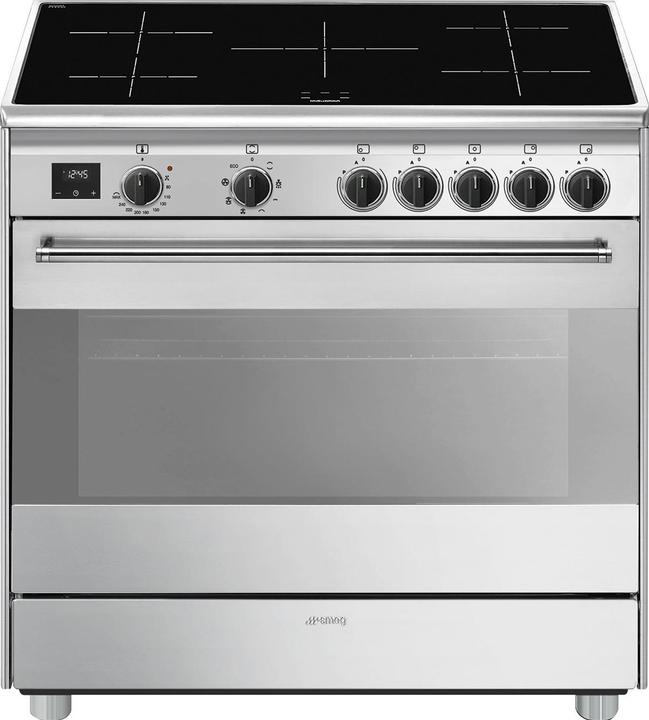 Smeg Concert BG91IX2 cuisinière autoportante Plaque de cuisson à induction Acier inoxydable A