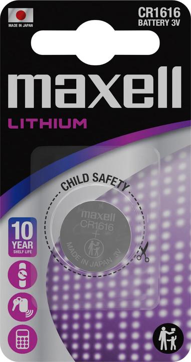 Productafbeelding Maxell Knoopcel CR1616 1 stuk (1 Pcs., CR1616, 55 mAh)