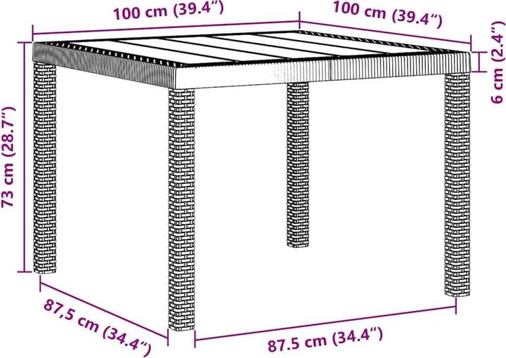 Produktbild vidaXL Gartentischset (100 x 100 x 73 cm)