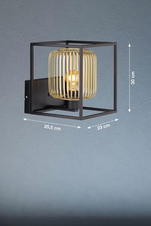 Actual product image Fischer & Honsel Honsel Caydo wall light E27 metal shade gold-coloured sand black 30433 (E27)