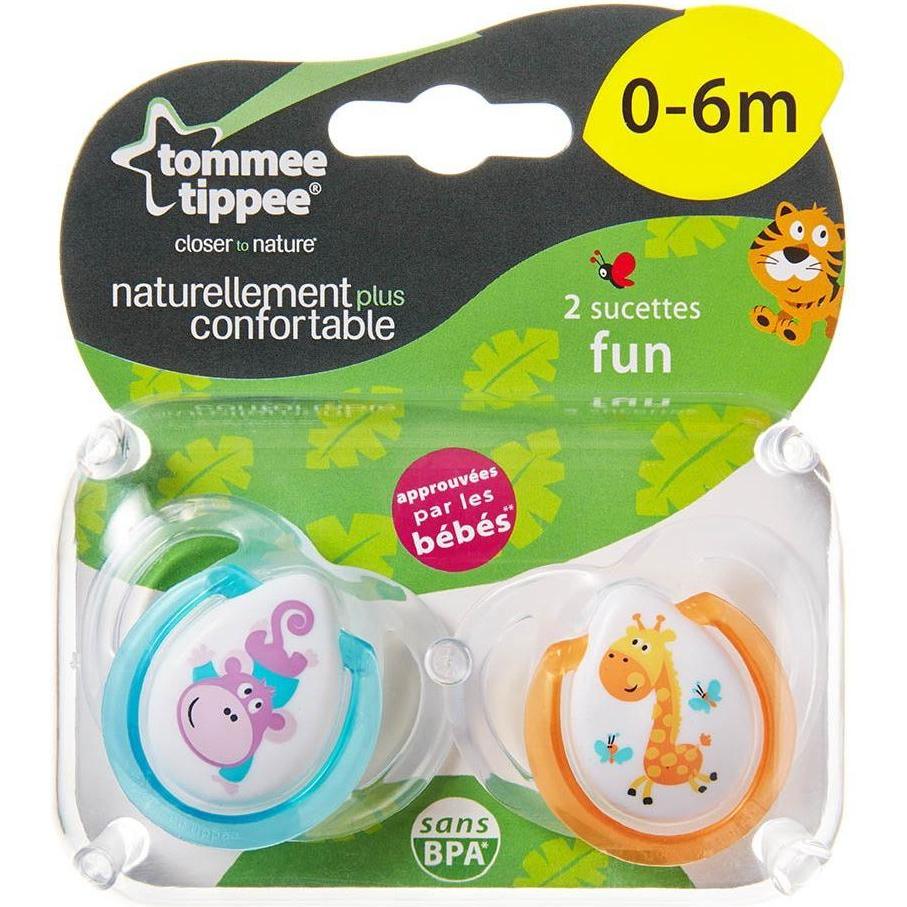 Tommee Tippee Silikonschnuller FUN STYLE, 0-6 Monate, 2 Stk., 43335703 (2x, 0 - 6 Monate) (TT0295)