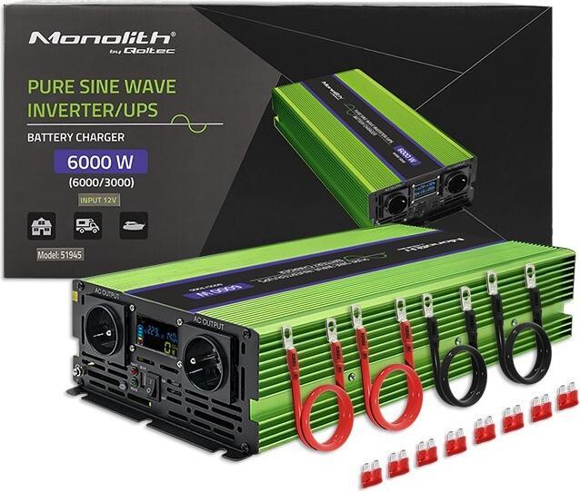 Actual product image Qoltec 51945 Pure Sine Wave Inverter