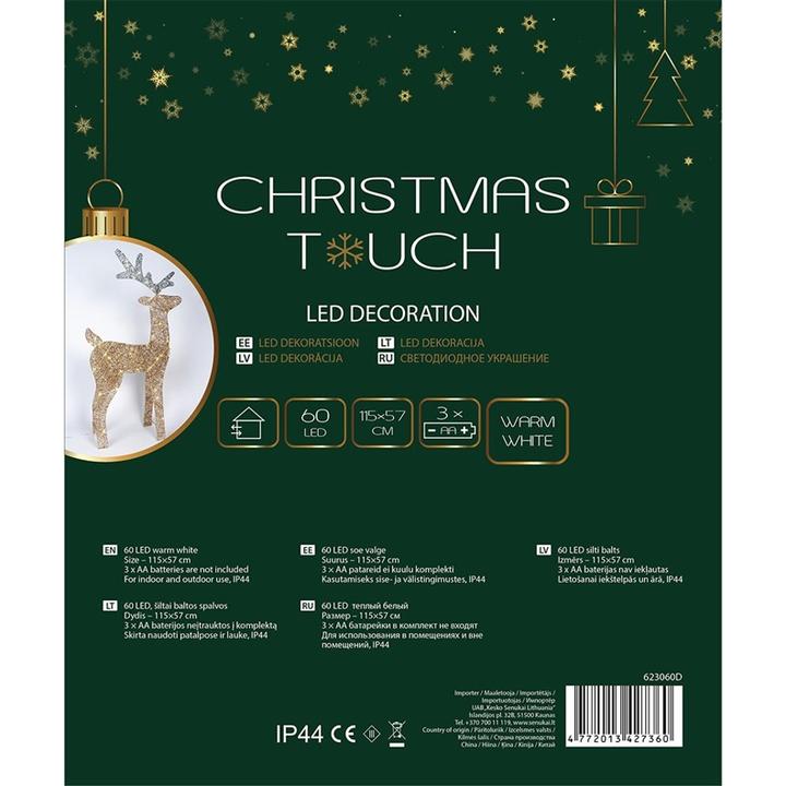Actual product image Christmas To Decoration "Deer" Christmas Touch with LED lighting, 48 cm