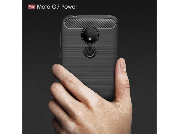 Produktbild Screenguard Motorola Moto G7 Power Hülle Carbon Brushed Soft TPU (Motorola Moto G7 Power)