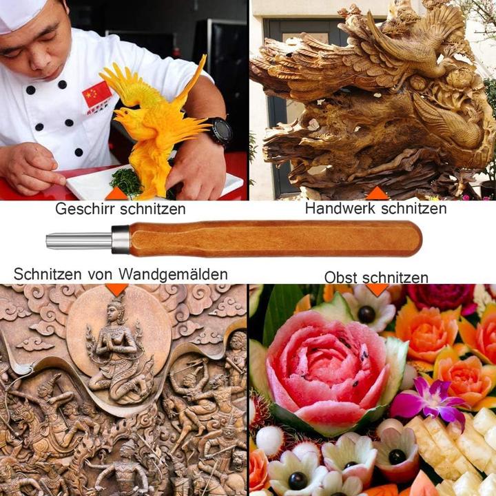 Produktbild Hospaop 12-teiliges Holz-Schnitzwerkzeug-Set mit Schleifstein