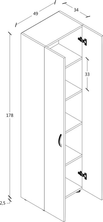 Actual product image VCM Filing cabinet (49 x 34 x 178 cm)