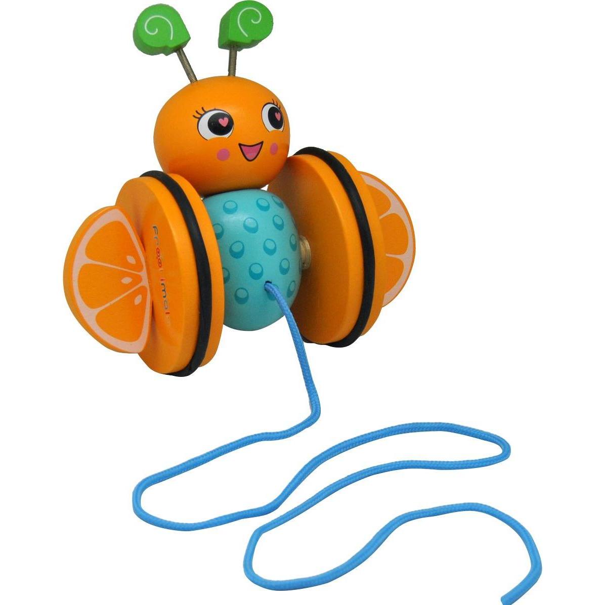 Frootimals Nachziehtier OrangieFly orange Holz