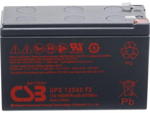 CSB Battery UPS 12580high-rate UPS12580F2 Batterie au plomb 12V 9.4Ah plomb non tissé (AGM) (L x H x P) 151 x 99 (12 V, 9.40 Ah)