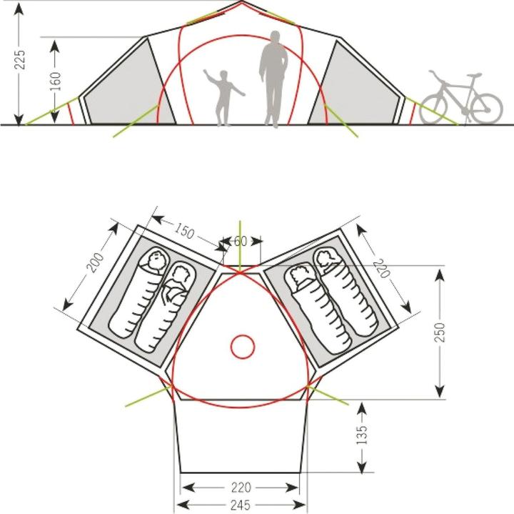 Immagine prodotto Vaude Badawi (Tenda a cupola, 13 kg, 4 persone)