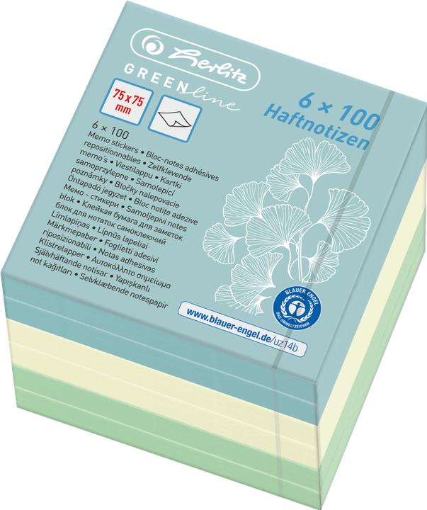 Actual product image Herlitz Notepad à 600 sheets, multicoloured (75 x 75 mm)