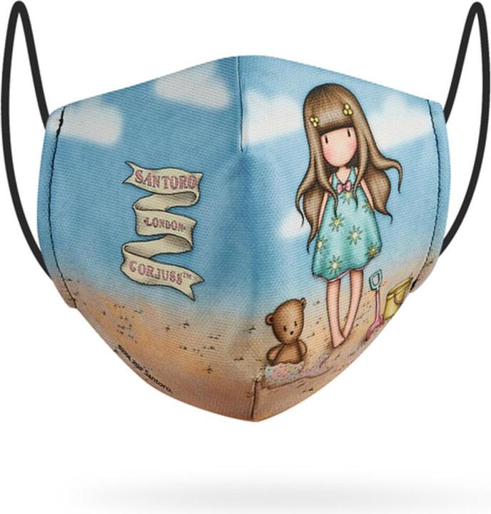 Gorjuss Maschera igienica in tessuto riutilizzabile 6-9 anni per bambini Blu cielo (1 x)