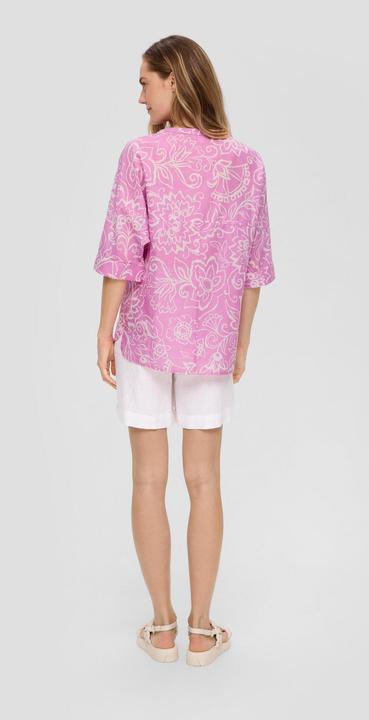 Produktbild S.Oliver Bluse Baumwollbluse mit Fledermausärmeln und floralem All-over-Print (36)
