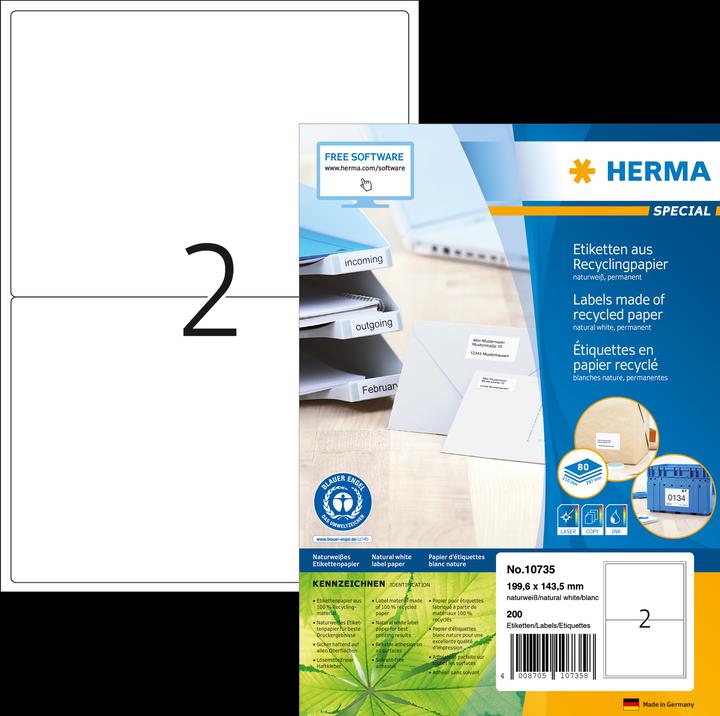 Image du produit Herma Étiquettes recyclées A4