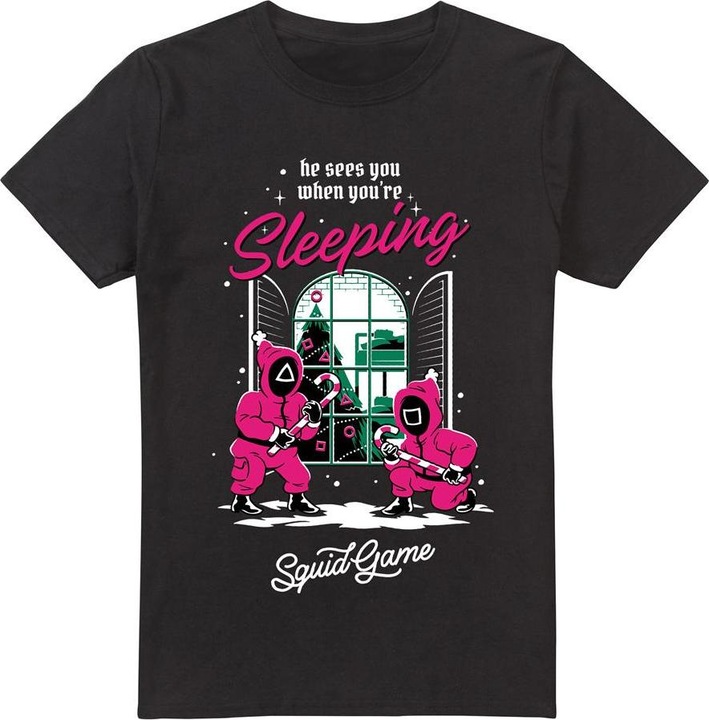 Actual product image Squid Game Mens He Sees You When You're Sleeping T-Shirt (L)