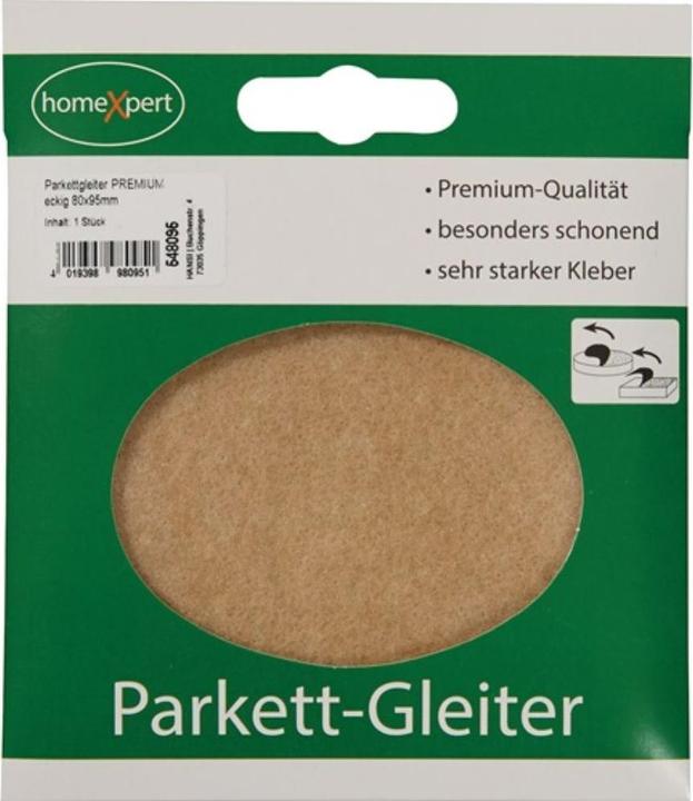 HP Autozubehör Parketglijders Premium 80 x 95 mm vilt natuurlijk hoekig zelfklevend (Parket glijders, 1 Stuk)