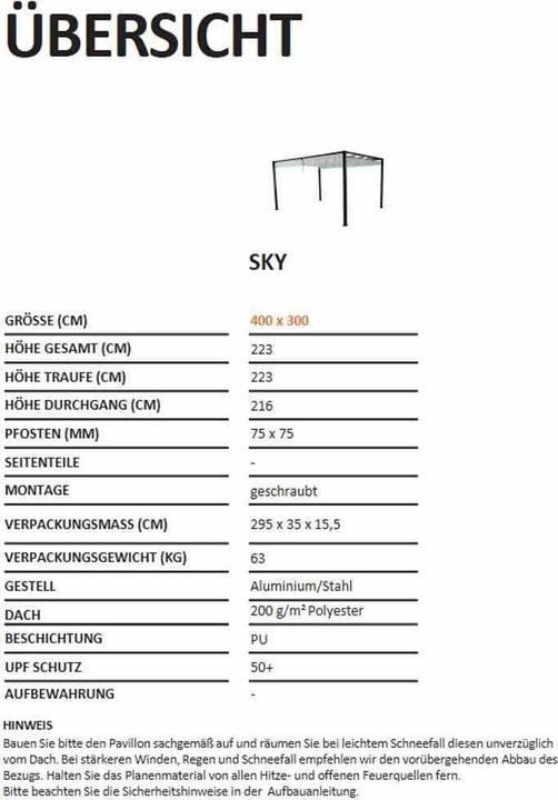 Actual product image Siena Garden Pavilion (400 cm, 300 cm)