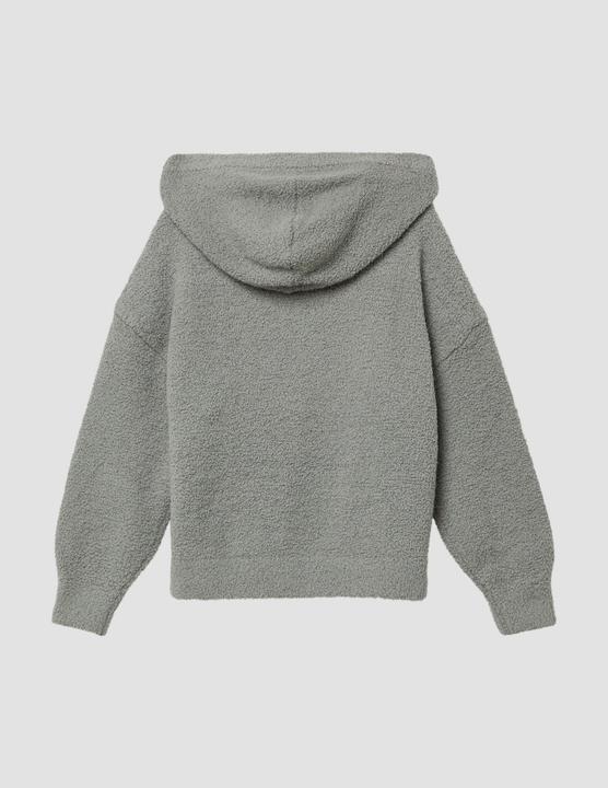 Produktbild s.Oliver Strickpullover Strickpullover aus Teddy-Plüsch mit Kapuze und Front-Applikation (92, 98)