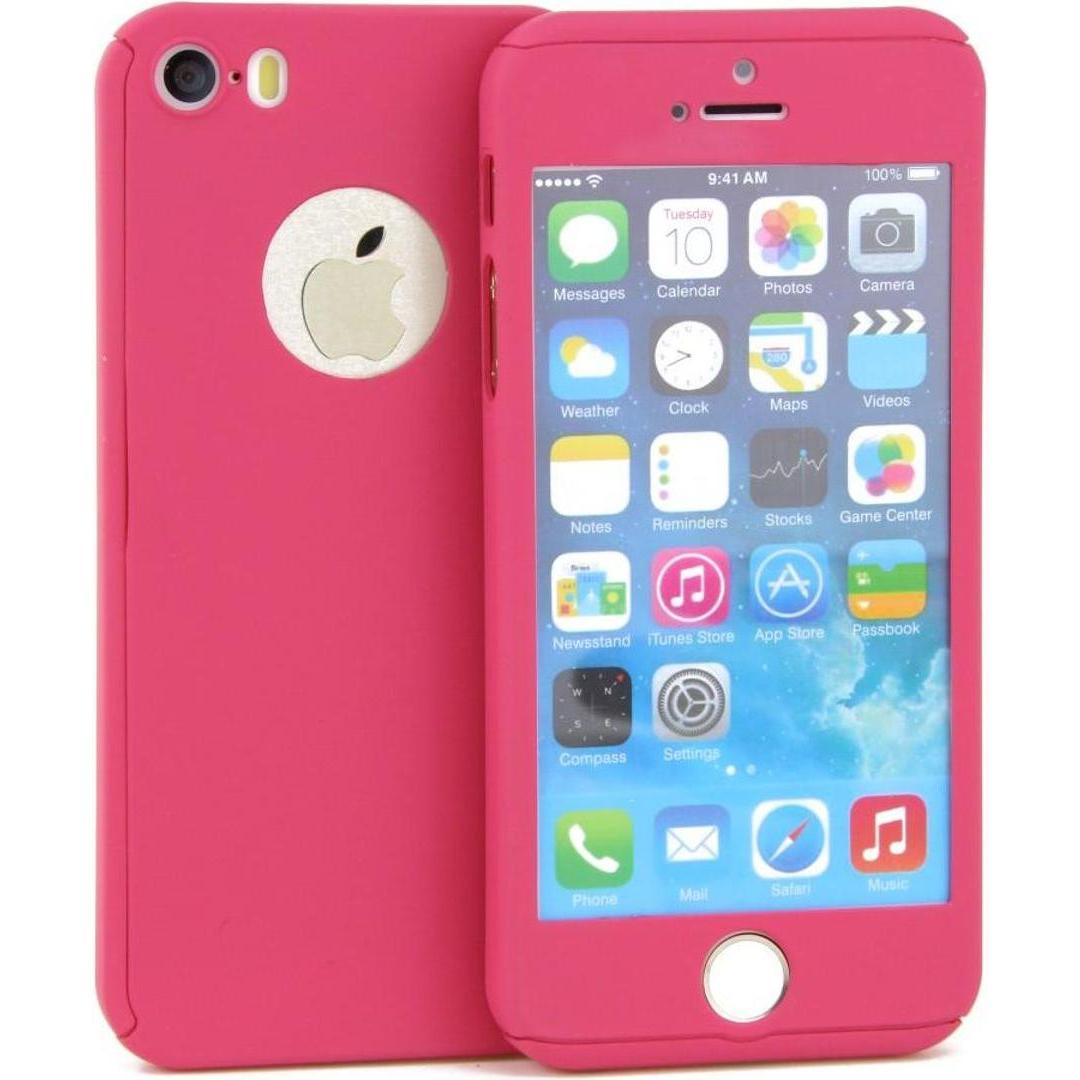 König Design Schutz Handy Hülle für Samsung Galaxy S6 Full Case Cover Displayschutz 360 Pink (Samsung Galaxy S6), Smartp...