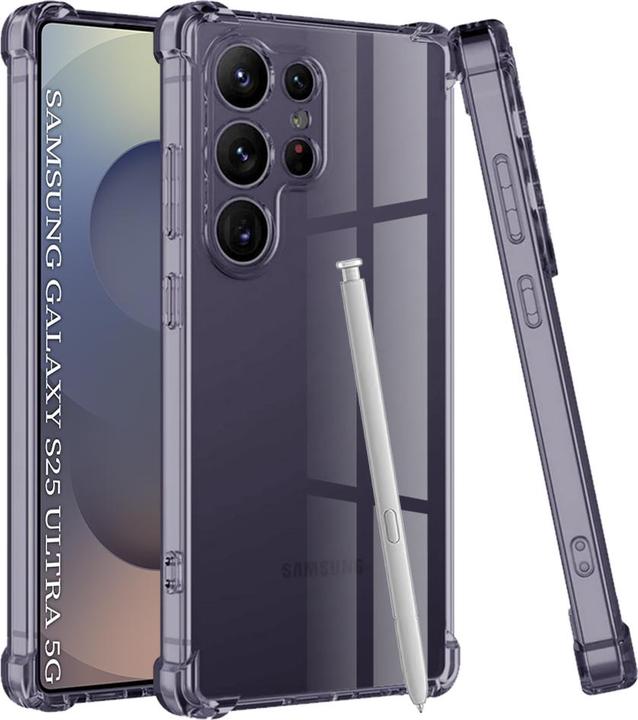 Actual product image Techsuit - Shockproof Clear Silicone - Samsung Galaxy S25 Ultra - Smoke Black (Samsung Galaxy S25 Ultra)